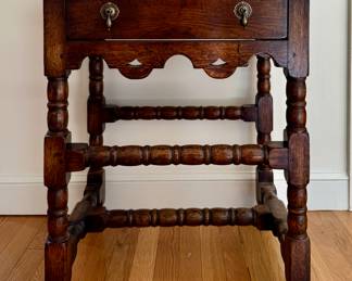 Antique 20th C Chippendale Style Oak Side Table