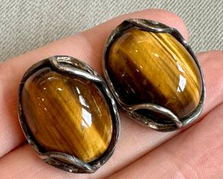 Sterling & Tiger Eye Cufflinks