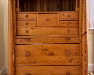 Antique Swedish Pine Secretary Desk