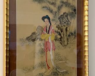 Vintage Framed Japanese Geisha