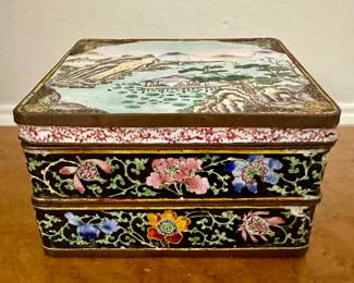 Vintage Chinese Enamel Trinket Box