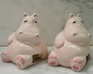 Fitz & Floyd Hippopotamus Salt & Pepper Shakers