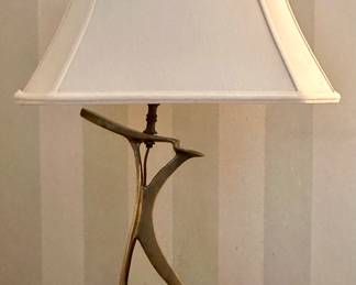 (2) Mid-Century Sculptural Brass Lamps