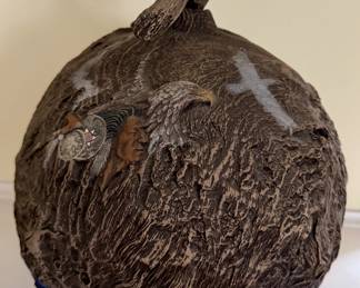 "Thunder Bowl" Limited Edition 541/2000 by Rick Cain A southwest decorated cast resin sculptured.