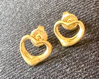 14K Tiffany & Co. Elsa Peretti Heart Earrings