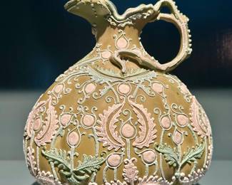 Antique Nippon Moriage Japanese Ewer Vase