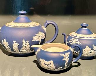 Wedgewood Teapot & Cream & Sugar Bowl