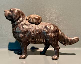 Antique St. Bernard Cast Iron Bank