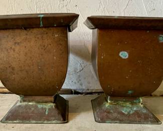 (2) Copper Planters