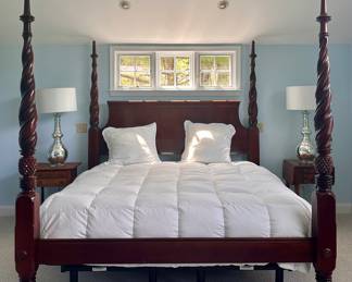 King Bed with Pineapple Accents (mattress & boxspring not included)