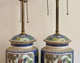 (2) Vintage Chinese Ginger Jar Lamps