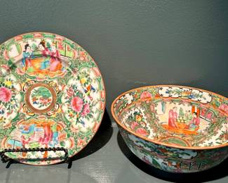 Rose Medallion Plate & Bowl