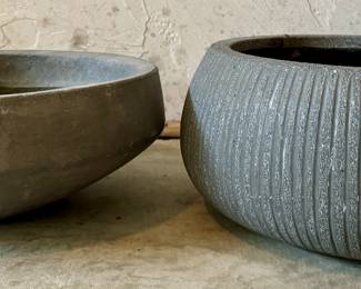 (2) Texturized Cement Planters
