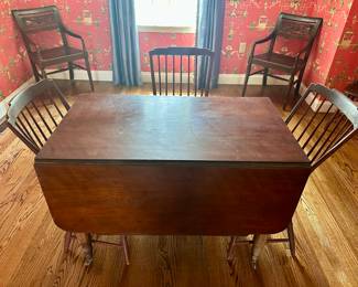 Vintage Drop Leaf Table with Brass Casters