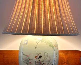 (2) Republic Period Figurative Porcelain Jar Lamps