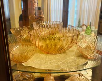 Large collection of Depression glass