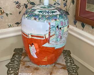 Very cool Japanese Vase on Victorian Stand