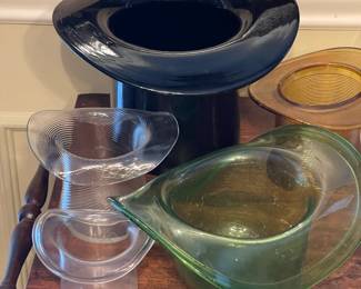 Large Glass Hat Collection and Other Glassware Throughout