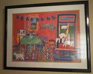 Lots of art pieces throughout house