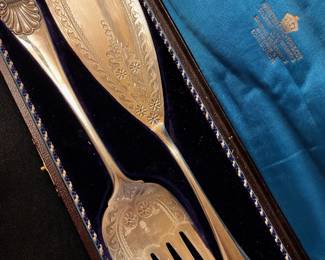 Antique Fish Server Set in Box