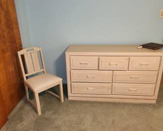 full bedroom set: bed w/ Posturepedic pillowtop mattress, Stanley furniture: 1 nightstand and 2 dressers, chair