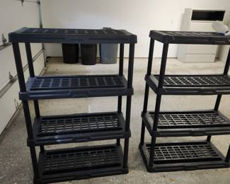 2 plastic shelves