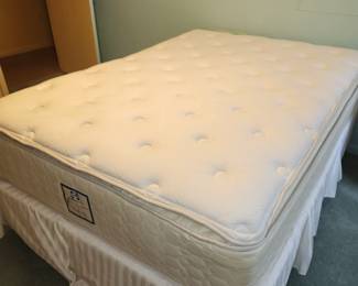 full bedroom set: bed w/ Posturepedic pillowtop mattress, 1 nightstand and 2 dressers, chair