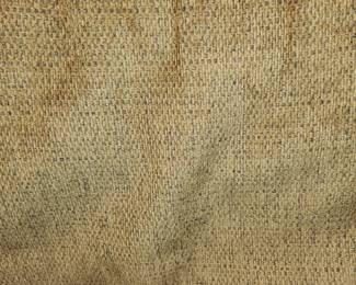 sectional sofa, both pieces at the ends have push-button extending leg rests. Fabric detail