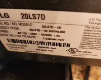 20 inch LG kitchen TV