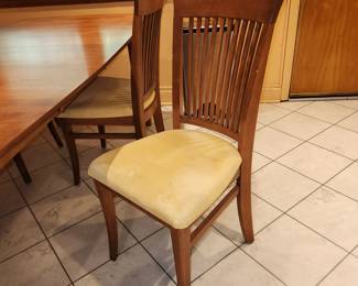 dining table with ONE 18 inch leaf (inserted), with 4 chairs. Measures 78" long (with ONE 18" leaf inserted) x 38" wide