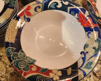 dishware: Christopher Stuart, Optima china, Pasha's Palace pattern