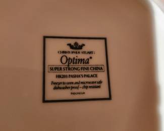 dishware: Christopher Stuart, Optima china, Pasha's Palace pattern