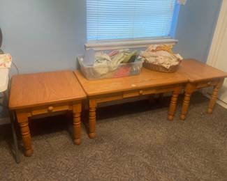 Coffee table with 2 side tables- wood