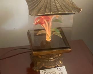 Brass Decorative Lamp with Flower
