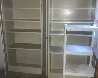 Metal Cabinets and Plastic shelving