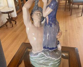 Large Royal Copenhagne , Agnete & the Merman,21 5/8H"x10".5 W . Excellent Condition. Marked #4187