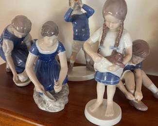 Large Collection of Royal Copenhagne figurines