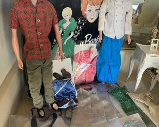 3 Original 1960’s Ken & Barbie dolls w/ Clothes, sold as a lot. 