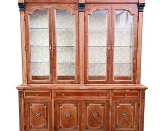 MID-CENTURY VINTAGE THOMASVILLE CHINA CABINET - LIGHTED - REMOVABLE TOP - DOUBLE CABINET