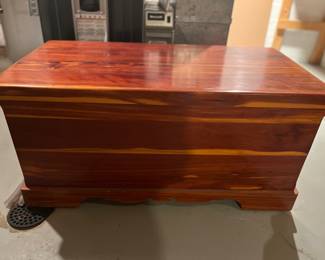 Lower Level:  A red cedar chest is beautiful.  The next photo shows its interior.  (Note:  You cannot see them but the chest is on casters.)