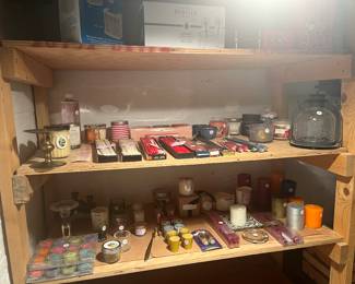 Lower Level:  Need a candle or  candleholder?  There are many.