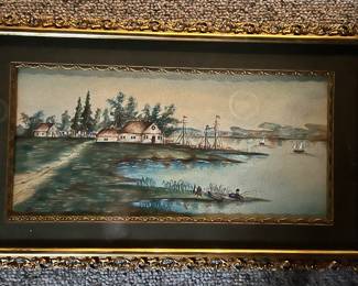 Lower Level:  An antique watercolor is signed and dated by the artist "L. Sibbing, September 19, 1908."