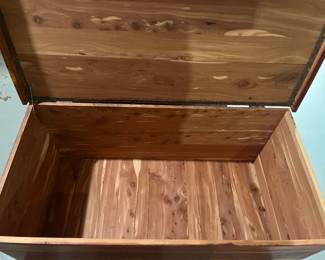 Lower Level:  The cedar chest is now open to reveal its clean interior.