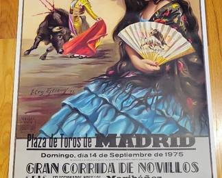 1975 Madrid Bullfighting Poster