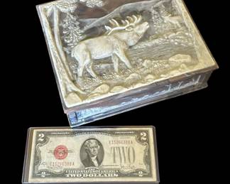 Vintage INCOLAY STONE Jewelry / Trinket Box