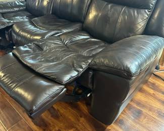Black Leather Reclining Sofa