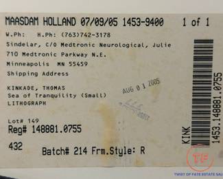 Limited Edition Lithograph "Sea of Tranquility" by THOMAS KINKADE