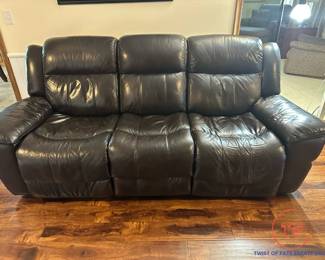 Black Leather Reclining Sofa