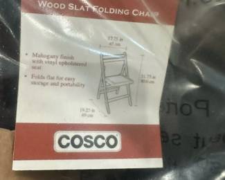 COSCO Wood Slat Folding Chairs (4) with Matching Folding Table - BRAND NEW