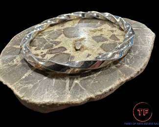 OPULENZA Sterling SILVER Twisted Bangle Bracelet